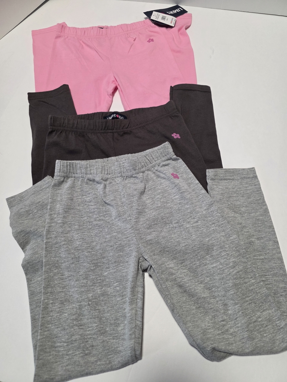 Limited Too Girls' Size 5 Legging Pack in Pink, Charcoal, Gray - New